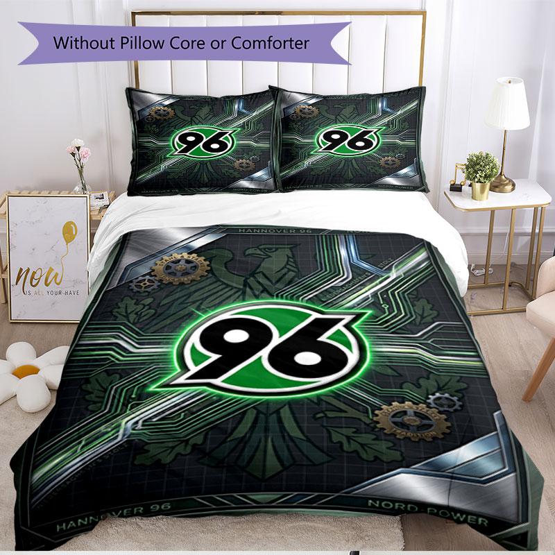 3pcs Duvet Cover Set (1*Duvet Cover + 2*Pillowcase, Without Core), Hannover 96 Football Print Soft All‑Season Bedding Set, Home Bedroom Decor Gift