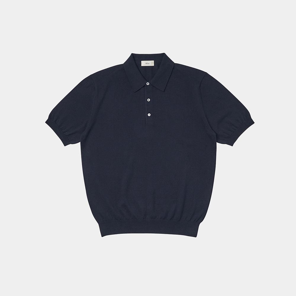 24Ss Essential Polo Knit Navy Xl