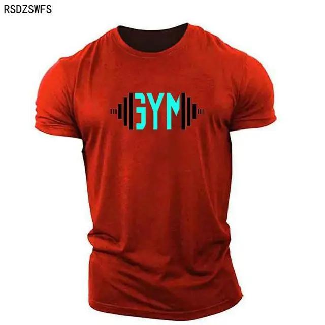 Mens TShirt 3D Retro Gym Printed Round Neck Short Sleeve Top Summer Fashion Loose Fitness Sportswear Quick Dry Mens Clothing