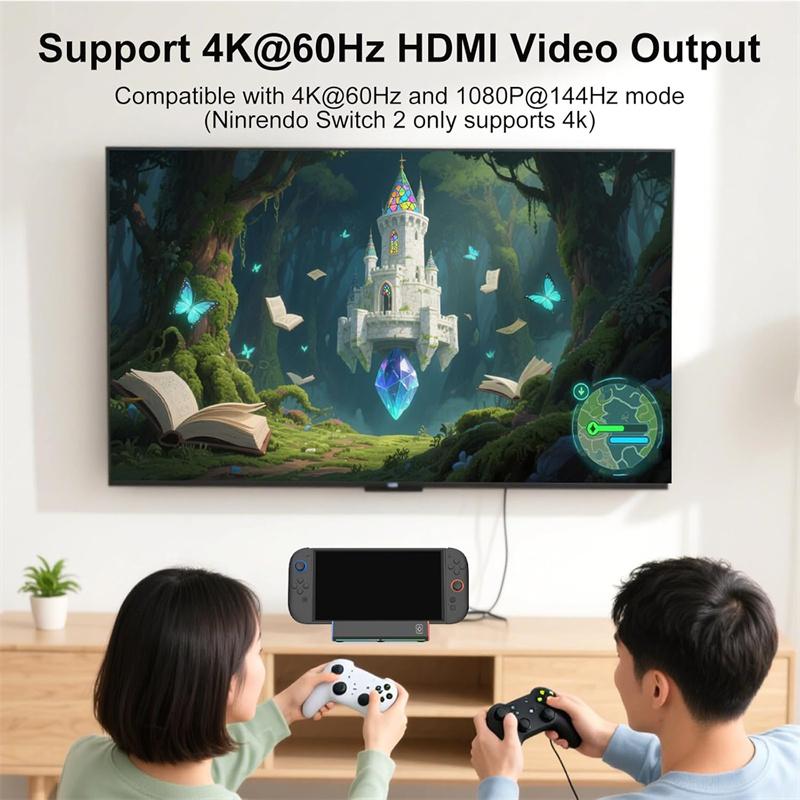 TV Dock Station Fit For Switch 2 Charging Dock Portable 4K HDMI-compatible TV Switch Dock Adapter With Type C Port /USB