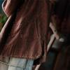 Johnature femei vintage din bumbac parkas calde cu mâneci lungi cu nasturi paltoane de iarnă cu imprimeu buzunare florale parkas pentru femei
