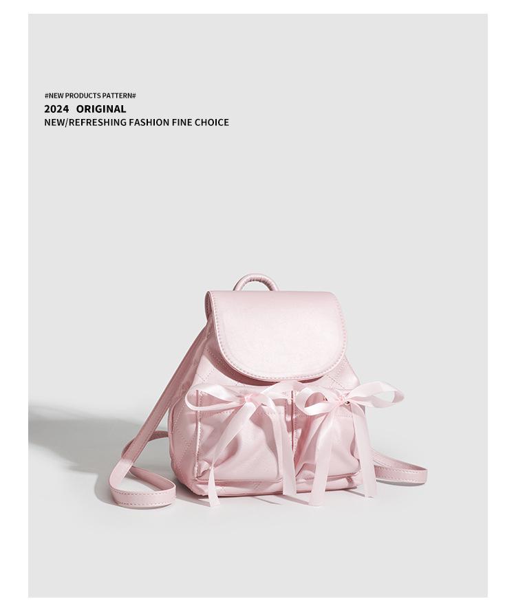 Moda letnia 2024 Słodki plecak sportowy do baletu z kokardą dla kobiet i dziewcząt