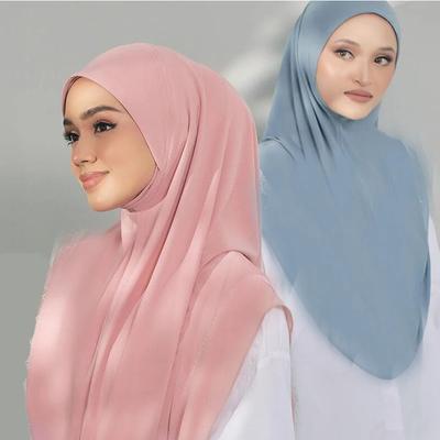 Jednoduchá Šatka na hlavu Veľká Veľkosť Moslimský Hidžáb Šatka s Časťou na Bradu Najvyššia Kvalita Amira Navliekacia Islamská Hot Sell Šatka na hlavu Ramadan