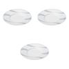 Set of 3 Lustrous Seigaiha Wave 24cm Round Plates x Ceramic Serving Plates by Setomonohonpo [24.3 2.5cm]
