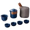Hao Ai Jia Sapphire Blue Ceramic Travel Tea Set