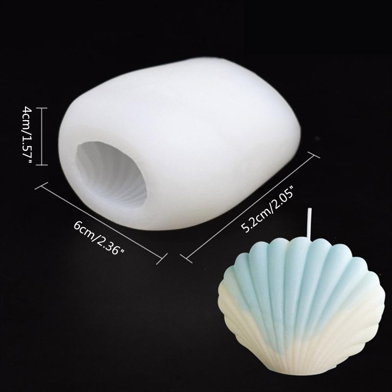 Creative 3D for Shell Candle Mould Silicone Moulds Non-stick Seashell Plaster Molds for Epoxy Resin Polyester Resins