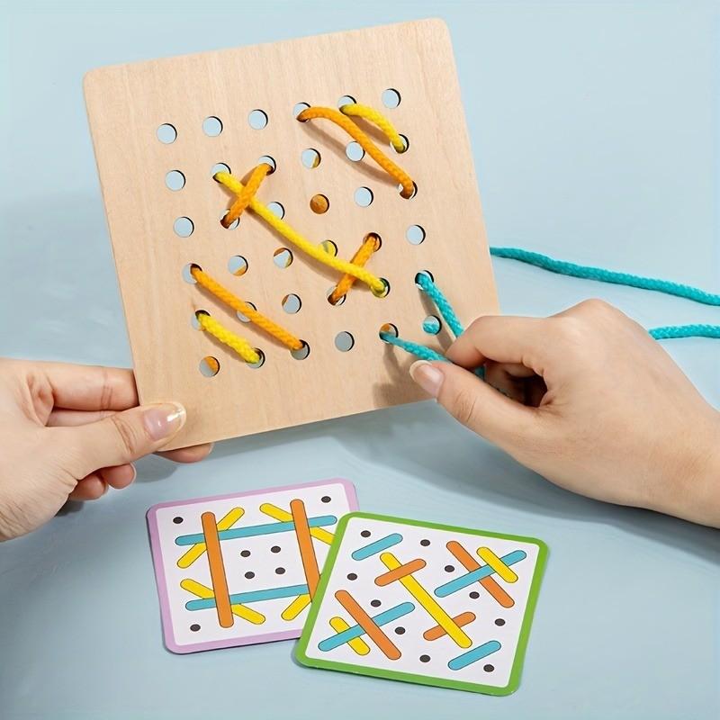 Dřevěná puzzle hračka pro děti, která podporuje mozek - zlepšuje soustředění, koordinaci rukou a očí a flexibilní myšlení