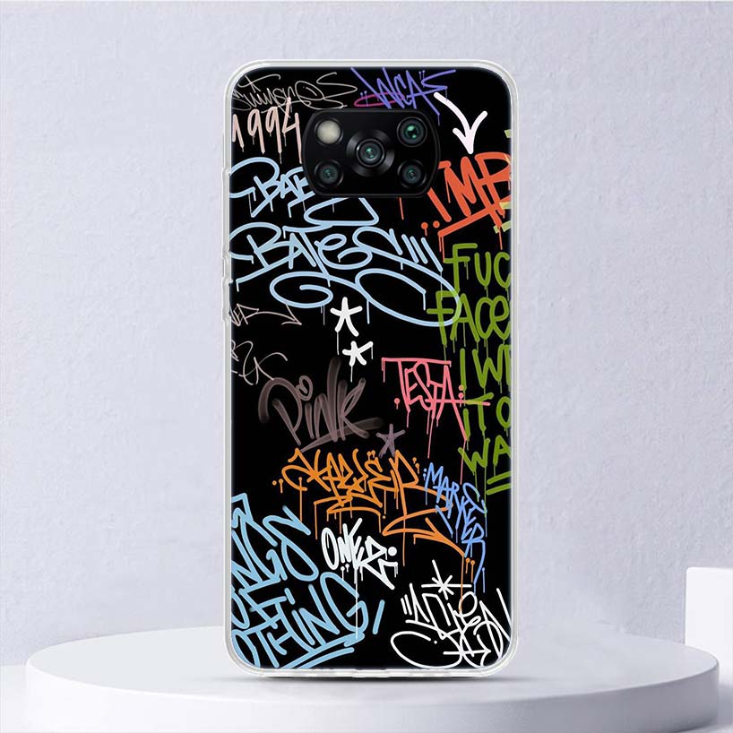 Graffiti Fashion Cool Soft Case For Xiaomi Poco X7 X6 X5 X4 X3 Nfc F7 Ultra F6 F5 Pro Phone Cover F4 Gt F3 M5S M4 M3 M5 M6 Coque