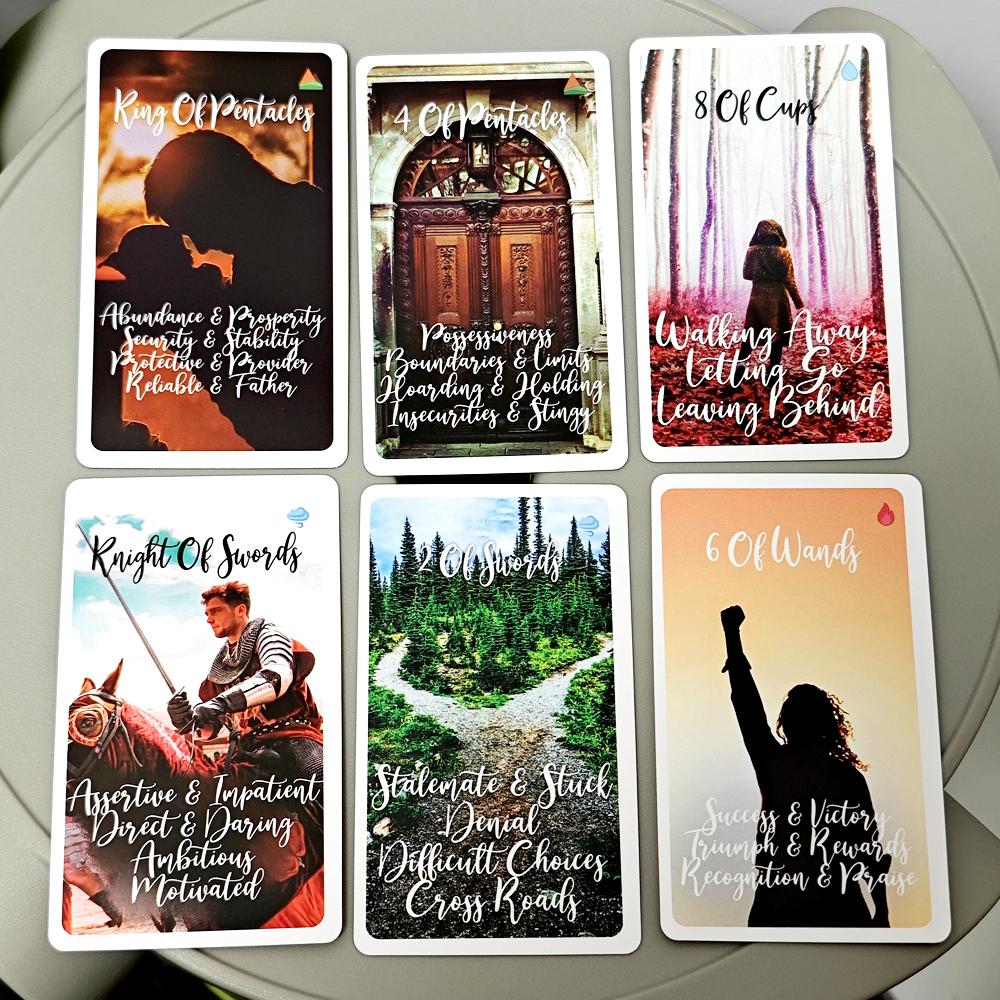 Twin Flame Awakened Path Tarot 78 Pcs Keyword Cards 10.3*6cm with Meaning Oracle Card Deck Picture Tarot Reading Cards