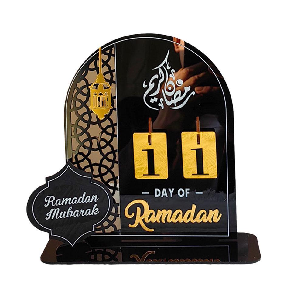 Acrylic Ramadan Countdown Calendar Eid Mubarak Advent Desk Calendar Muslim Festival Reminder Home Decor Islam Party Supplies