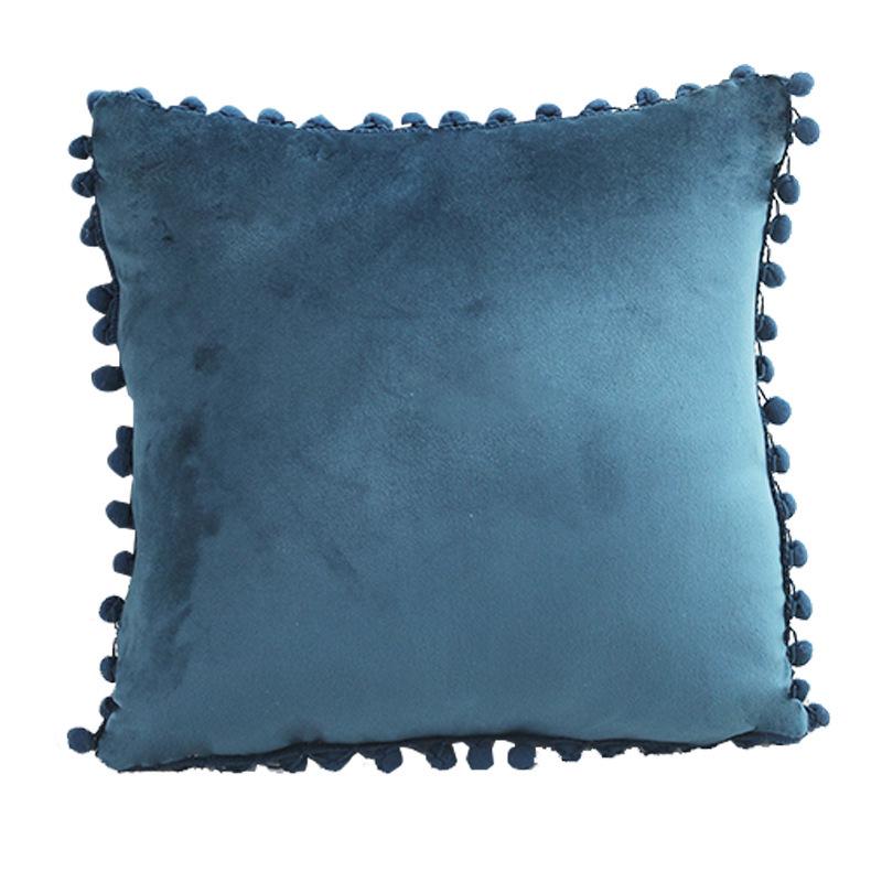

Ins Style Velvet Pom-Pom Cushion Cover - Modern Minimalist Throw Pillowcase 45x45 cm (Cover Only) белый