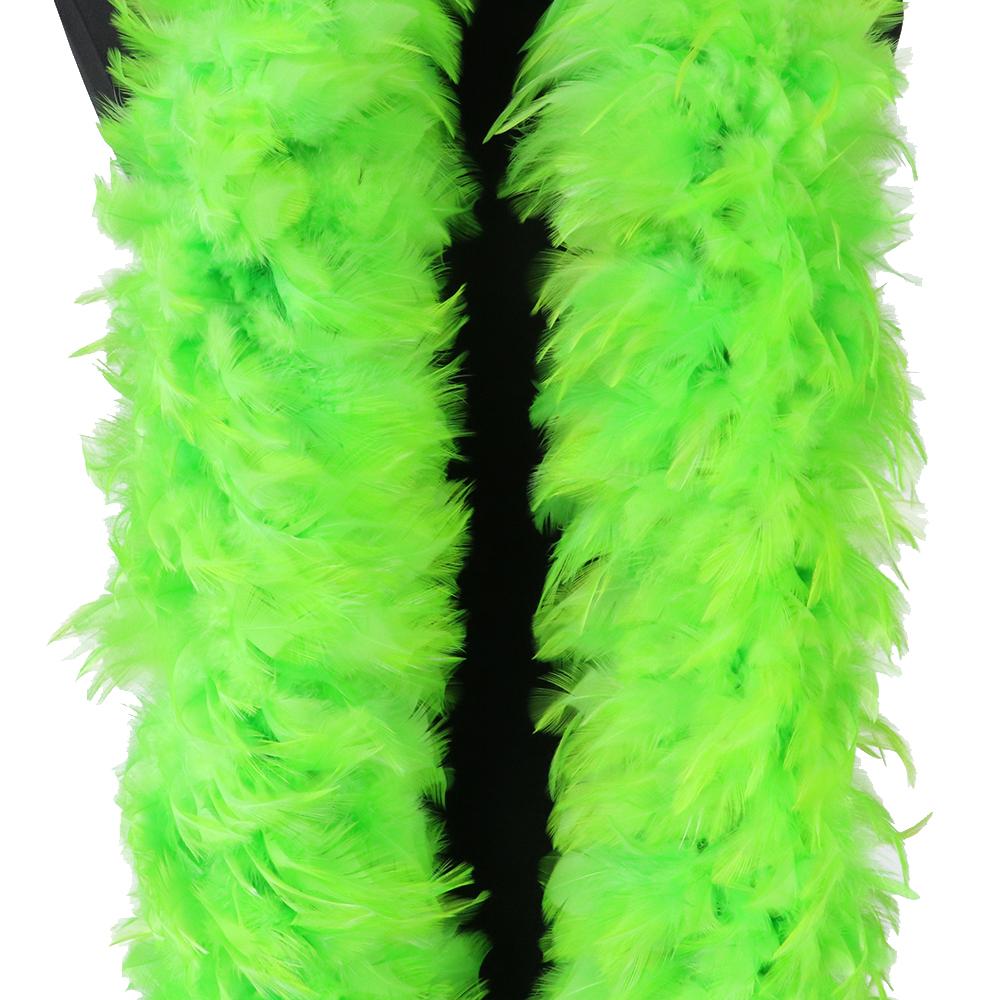 

DIY 2meters Thicken Rooster Feathers Boa Crafts Natural Chicken Feather Scarf Making Carnival Party Clothes Handicraft Accessories 2 meters колір зеленого яблука