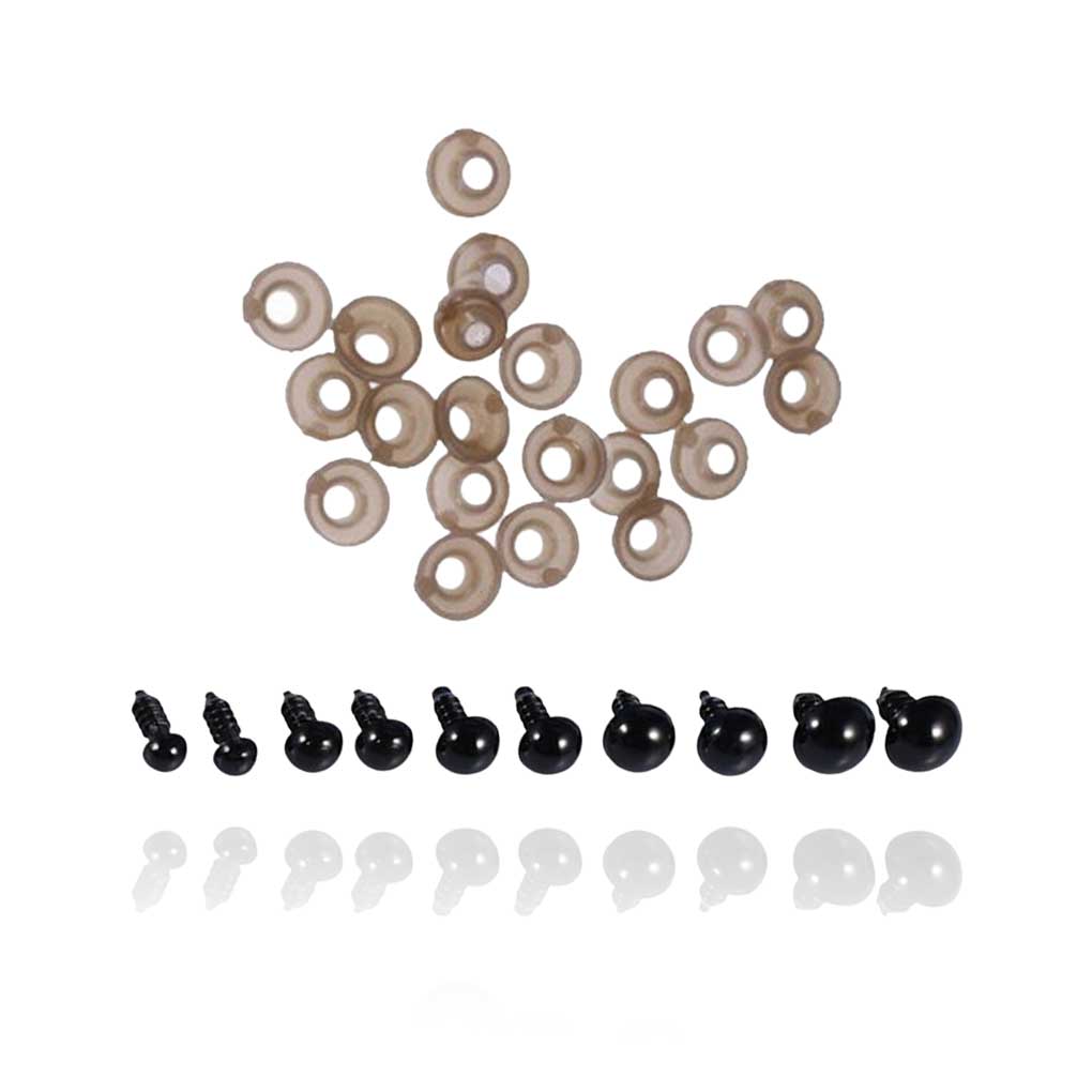 

100 Pieces Plastic Eyeballs Simulation Doll Eye Balls Kids Decorative Replacement Parts DIY Hand Craft Home Color Random 10mm