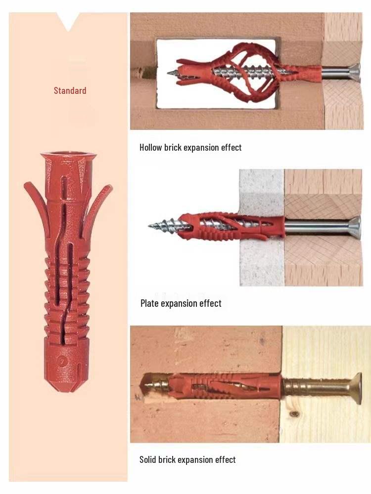 German Hilti Nylon Expansion Tube with Screws - Universal Anchor for Lightweight Brick, HUD 6810
