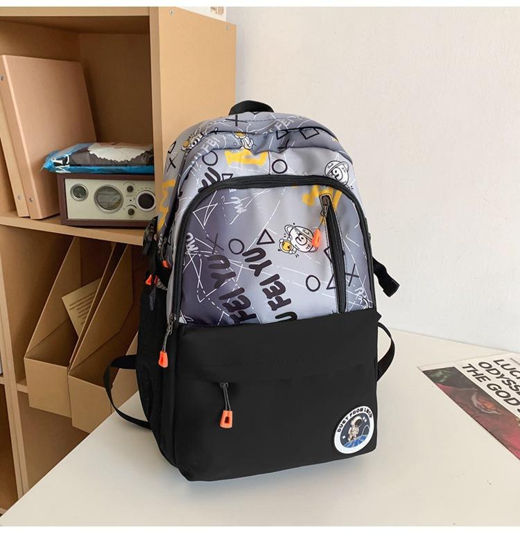 Schoolbag Student Backpack Korean Edition Fashion Trend Alphabet Couple School Bag Casual Large Capacity Computer Backpack