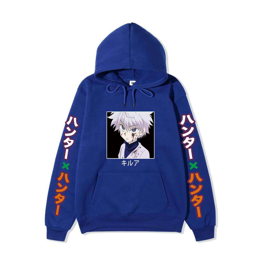 Hunter X Hunter Injured Killua Portrait Hoodie Color Japanese Sleeve Print Anime Hooded Pullover Sweatshirt