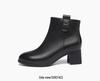 Red Dragonfly Women's High Heel Leather Boots - Autumn/Winter 2024 Stylish Slimming, Plush Lined Short Boots
