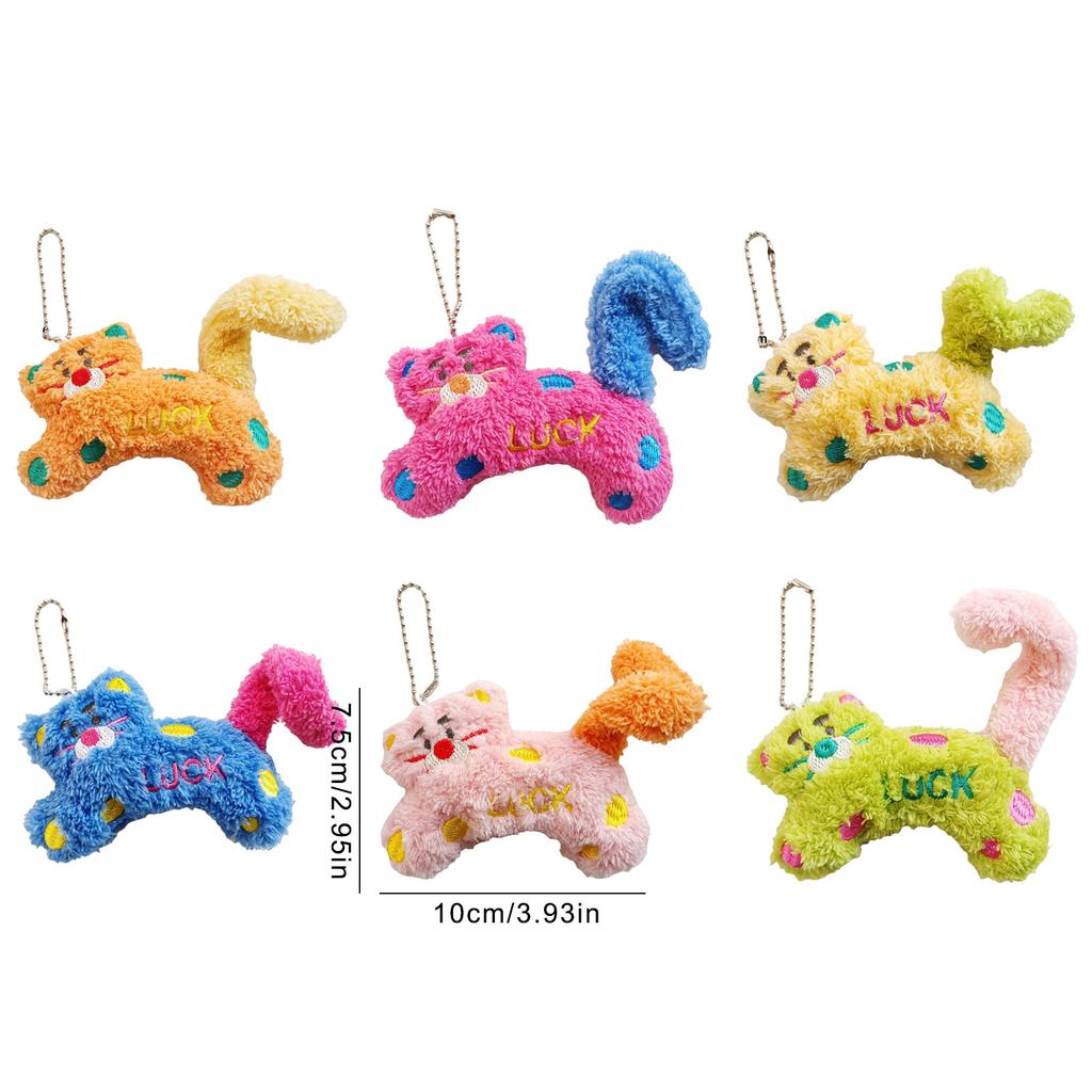 Fashionable Lovely Cartoon Cats Sturdy Plush Charm Pendant Versatile Keyring and Phone Decoration for Trendy Women