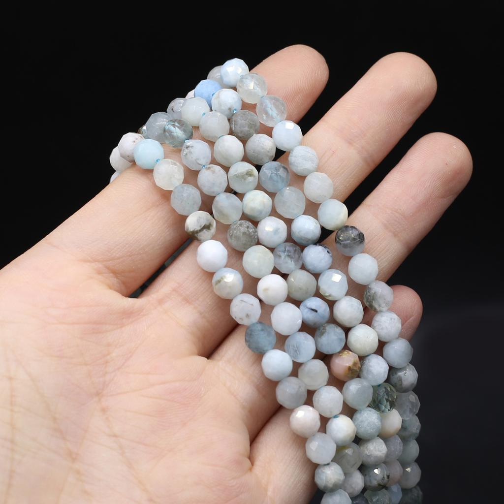 Natural Stone Faceted Beads Amethyst/iIolite Beads 4x5 MM Charms For Jewelry Making DIY Necklace Bracelet Earrings Accessory