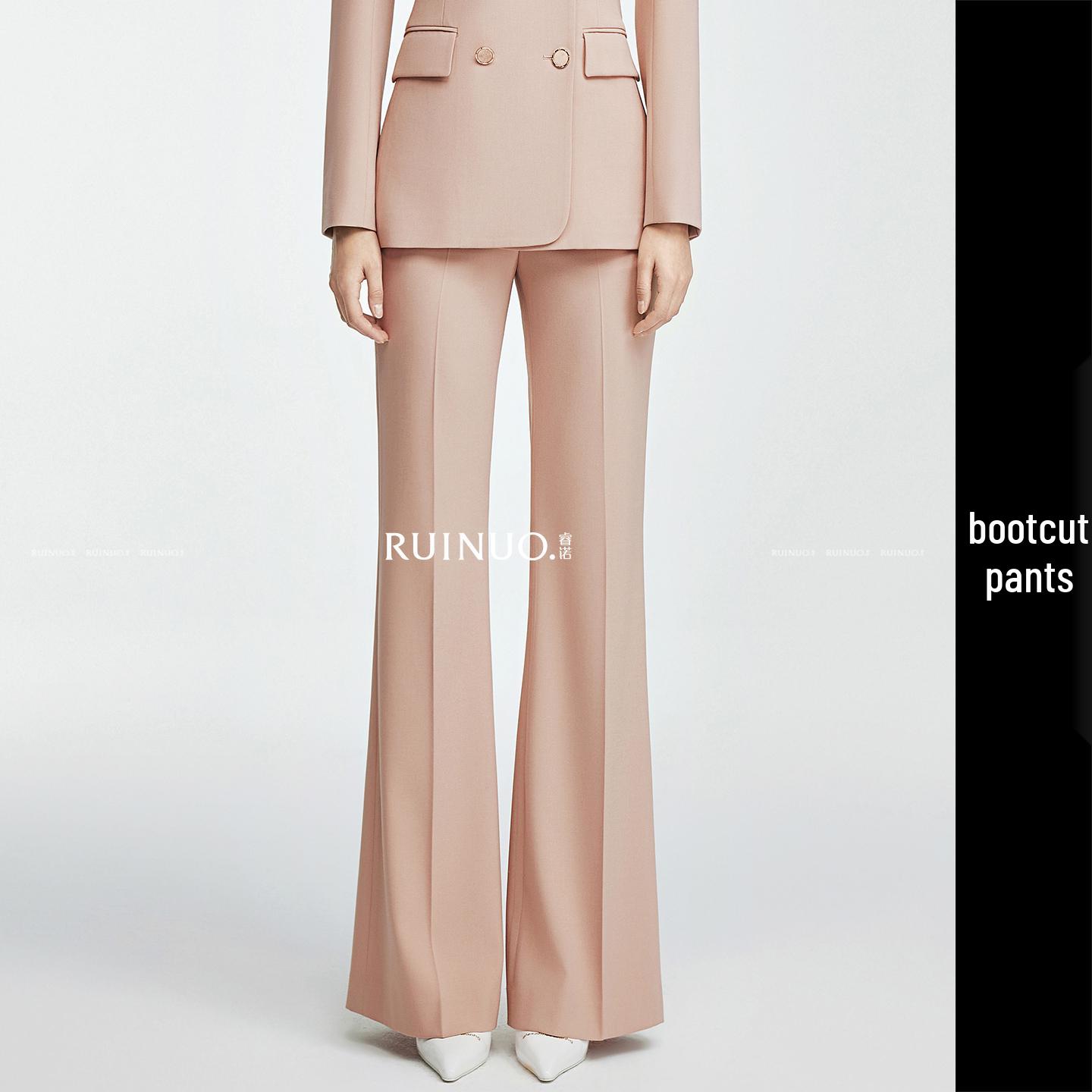 Ruino Elegant Pink Women s Double-Breasted Suit Set for Formal Occasions & Workplace Commutes M