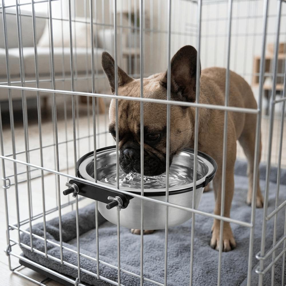 

Smooth Round Shape Durable Polished Metal Bowl Dog Crate Food Bowl Crate Feeding 13CM
