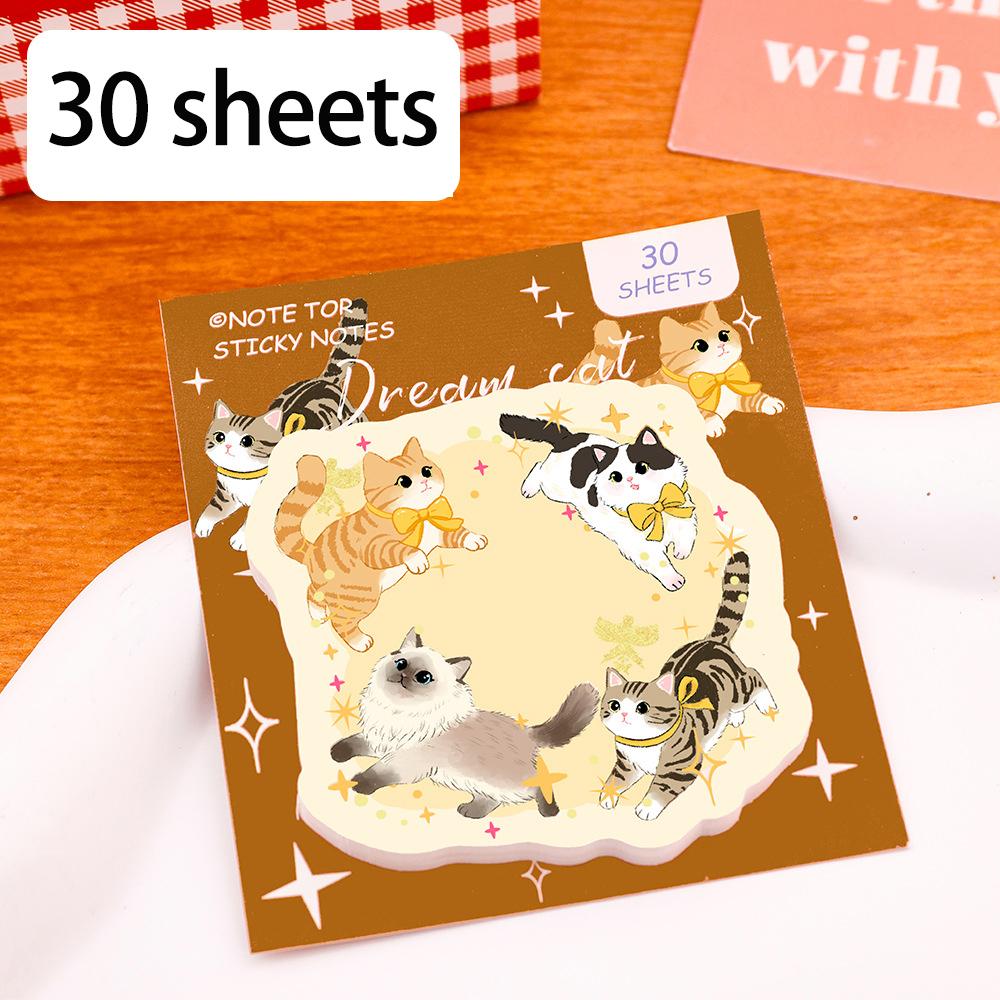 Cat and Dog Diary Post it, Cute Cartoon Cat and Dog Memo, Creative High Beauty Student Memo