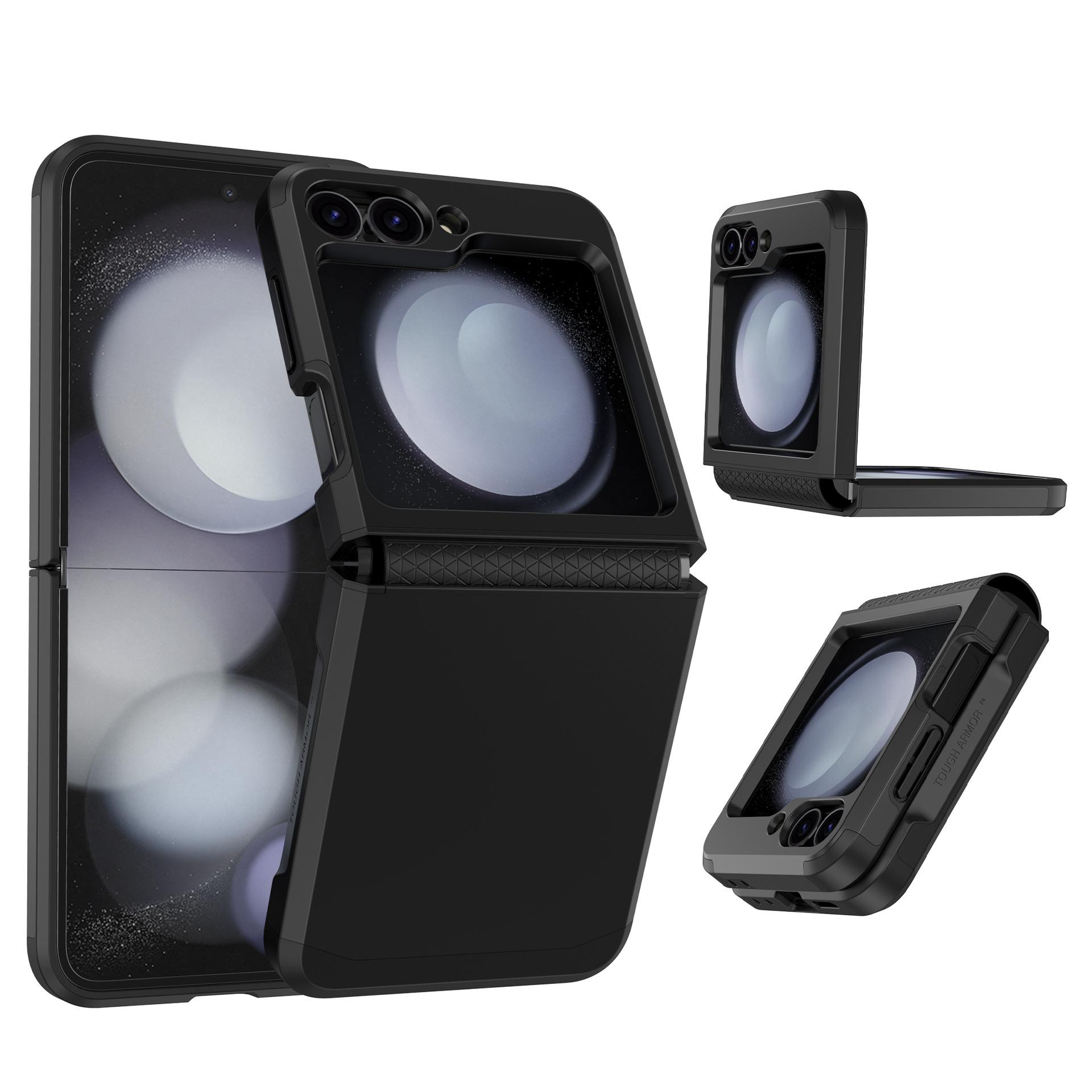 

Бронированный чехол для телефона Samsung Galaxy Z Flip 6 5 4 3 Flip6 Flip5 Flip4 Flip3 5G Защита шарнира Противоударный Прозрачный Жесткий Чехол For Samsung Galaxy Z Flip6