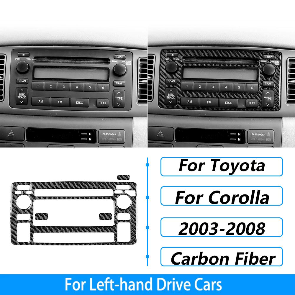 For Toyota Corolla 2003-2008 Carbon Fiber Central Control Gear Shift Air Vent AC CD Window Lift Trim Set Car Accessories Sticker