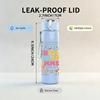 1PC School's Out For Summer Letter Print 750ml Color Plastic Sports Water Bottle Leakproof Flip Straw Lid Suitable for Sports Office Home Use
