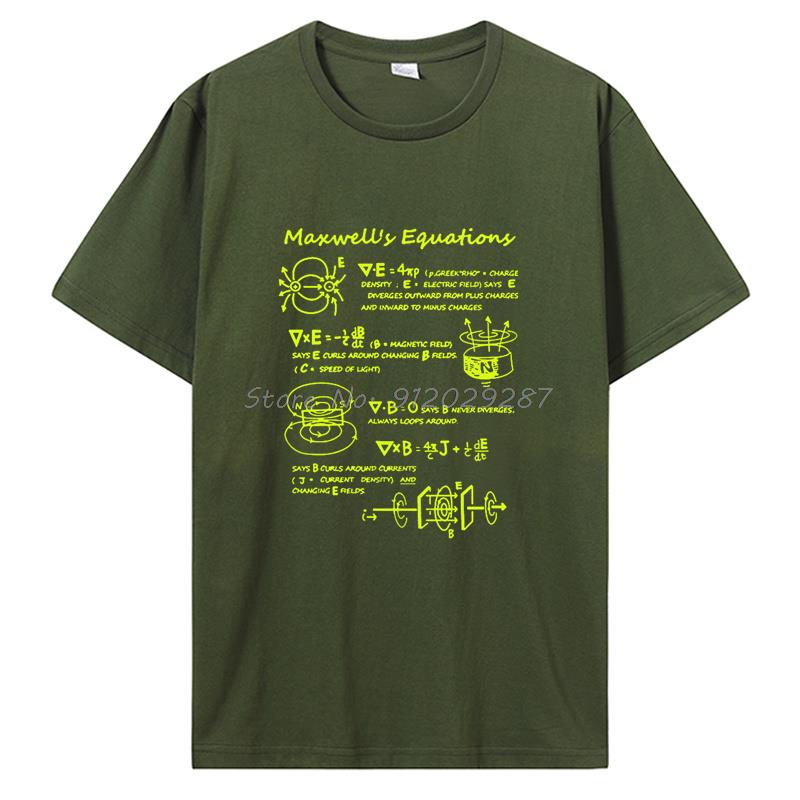 

Забавная футболка с электромагнитной физикой и уравнением Максвелла, хлопковая футболка, подарки на день рождения, летняя футболка в стиле «мужская одежда» XXXL