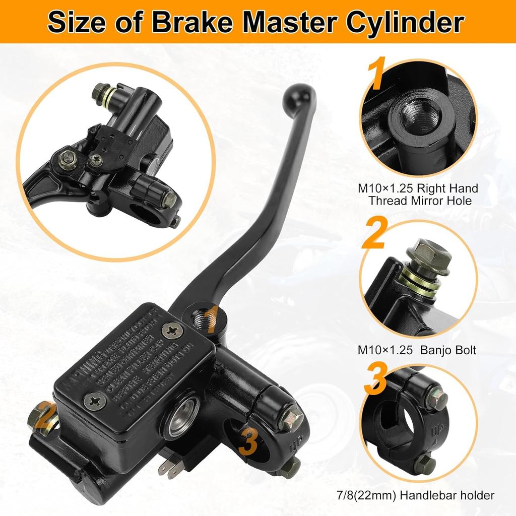 M MATI Front Brake Master Cylinder For Yamaha ATV Banshee Big Bear Grizzly Kodiak Warrior Wolverine YFZ YFM 350 400 2GU-25870-10-00