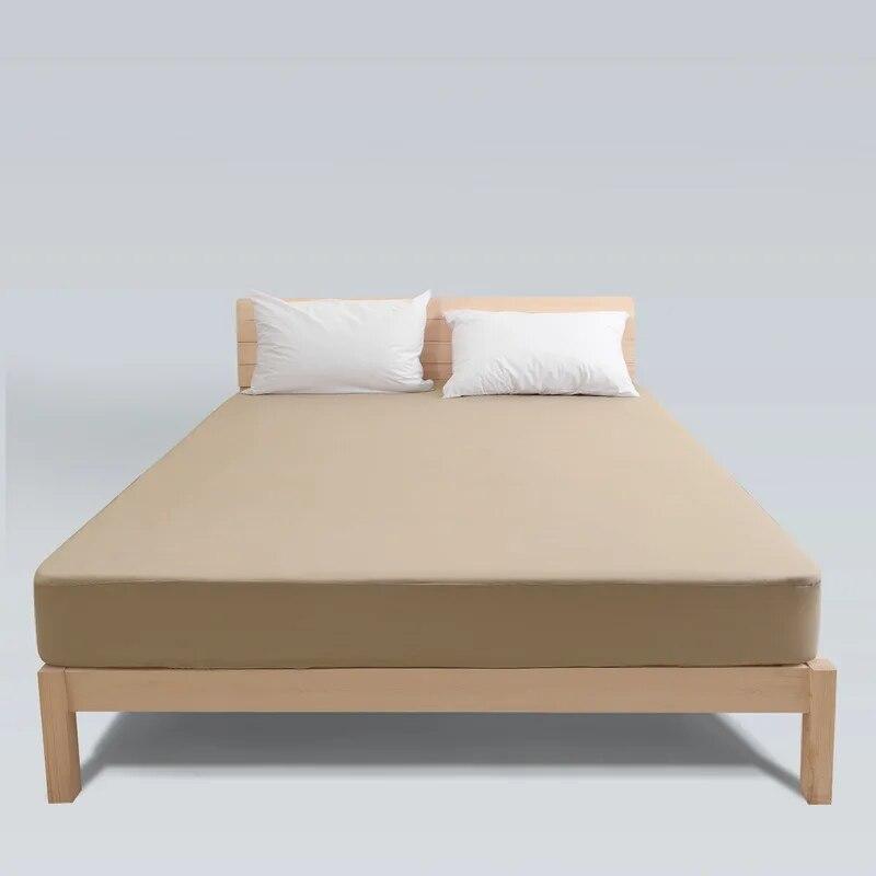 Solid Color Waterproof Bedspread Microfiber Mattress Protective Cover Waterproof Fitted Sheet Anti-mite Mattress 160x200cm