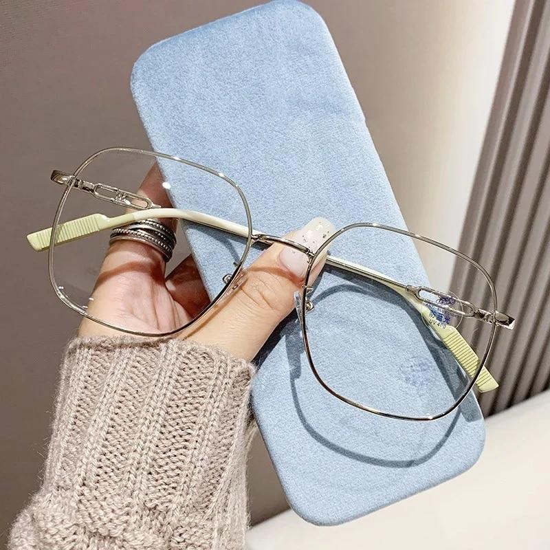 

Роскошные квадратные очки для близоруких Унисекс с защитой от синего света Очки по рецепту для женщин Слабовидящих Оптические 0(anti-blue)