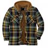 Men's Plaid Hooded Cotton Jacket: Thick, Long Sleeve, Loose-Fit for Autumn/Winter
