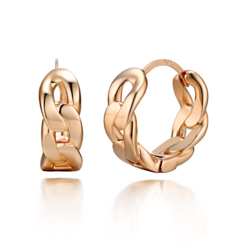 ELLE Jewelry 14K GF Chain One-Touch Earrings ELGPEE368