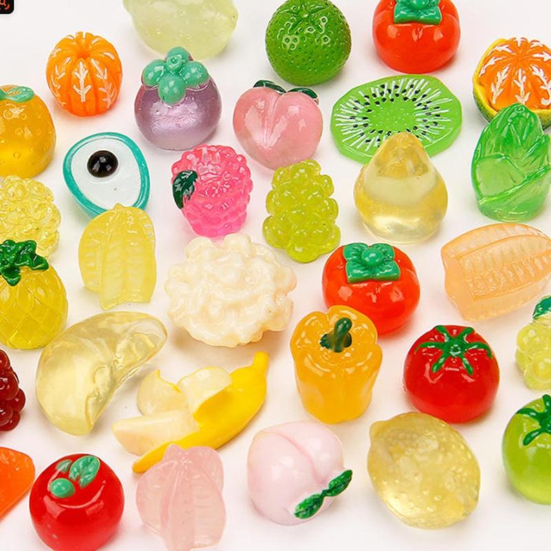 10Pcs Fruit Filled Resin Lovely Stress Relief Toy Soft Slow Diy Rising Deformable Squeeze Fidget Sensory Toy