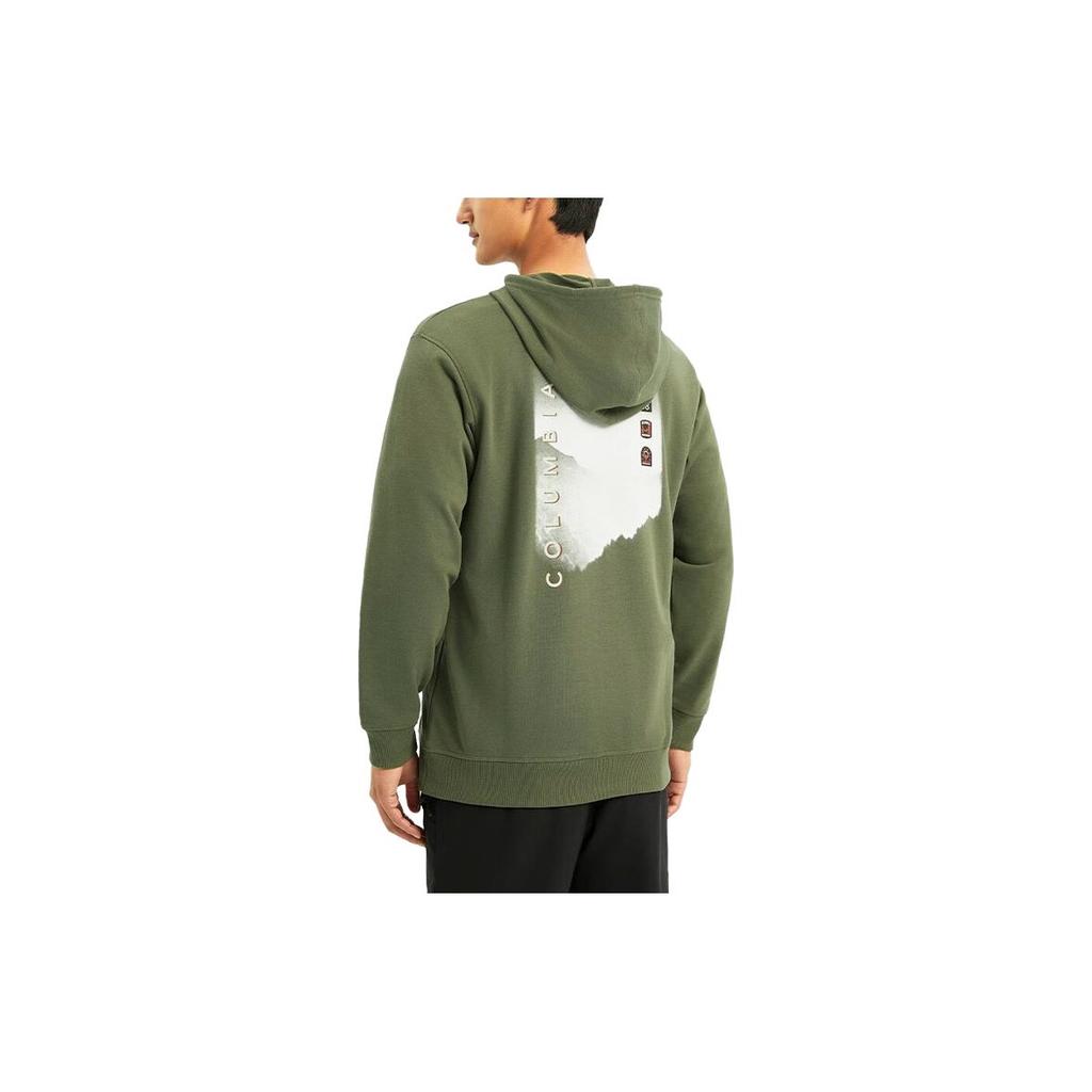 Columbia Trail Series Letter Print Hooded Sweatshirt Men Sweatshirt Green AE4799-397