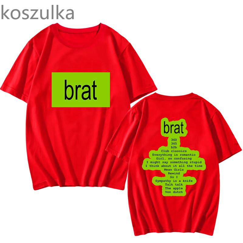 

Charli xcx Brat Merch Футболки женские унисекс модные повседневные футболки с коротким рукавом унисекс фанатская одежда уличная одежда винтажная уличная одежда топы L