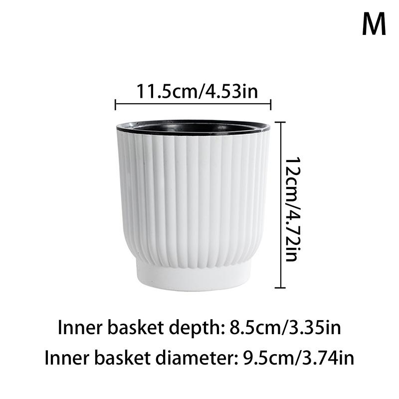 Lazy Self Watering Plastic Flower Pot Double Layer Hydroponics Green Plants Bonsai Pot Vases Succulent Potted Home Office Decor