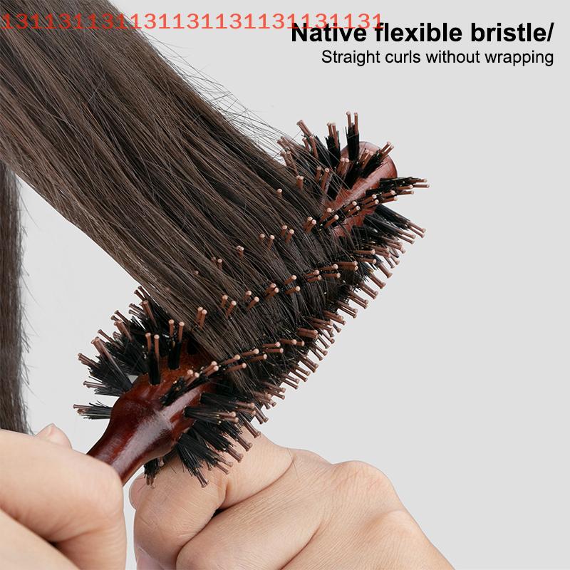 10/12/14Rows Anti Static Wood Boar Bristle Hair Round Brush Hair Dryer Styling Tool Teasing Brush For Hair Curly Comb Hair Brush