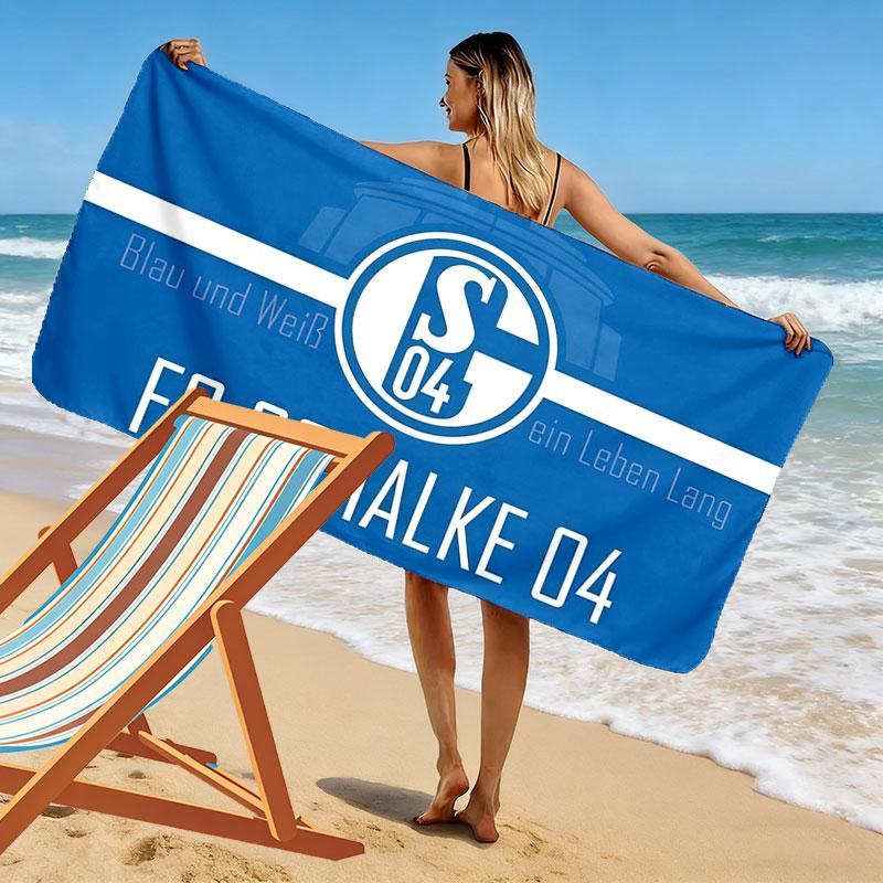 Schalke 04 Logo Print Beach Towel, Large Soft Quick Dry Towel for Beach Camping Swimming