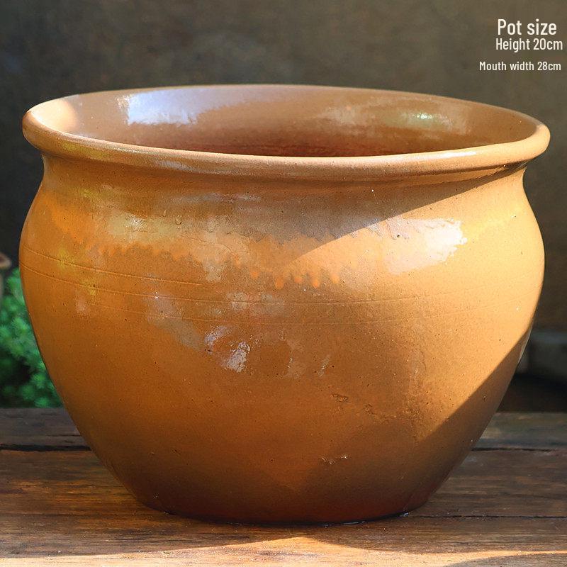 Coarse Ceramic Succulent Pot with Orchid Design – Old Tree Jade Pendant Style