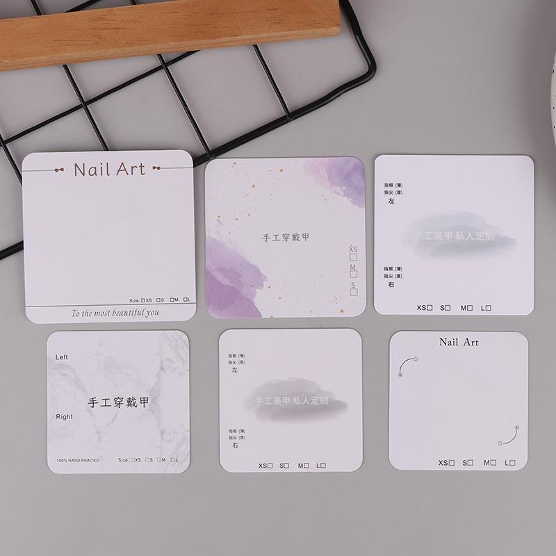 50Pcs Press-On Nail Packaging Display Swatch Card Simple Style False Nail Design Manicure Sample Display Salon