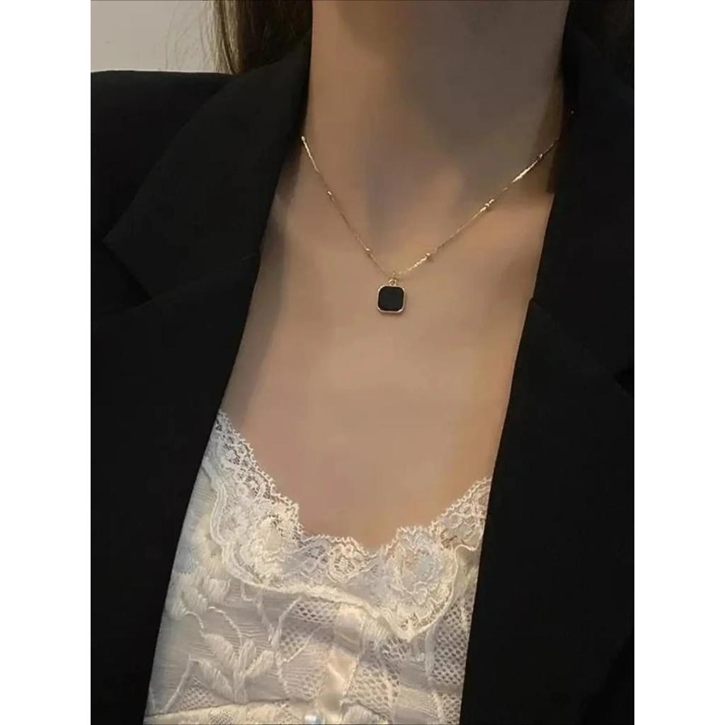 Trendy Geometric Pendant Stainless Steel Necklace, Minimalist Chain Elegant Modern Fashion Jewelry for Women