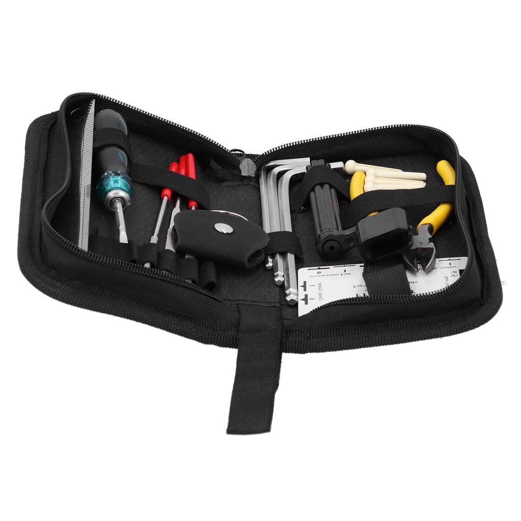 23-teiliges Gitarrenreparaturwerkzeug-Set einschließlich Inbusschlüssel, Lineal, Messlehre für die Instrumentenwartung