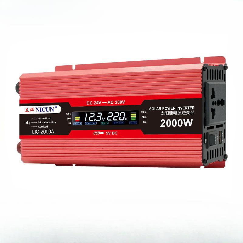 Onduleur de véhicule 12-24v Usage général Vers 220v Haute puissance Extérieur Ménager Batterie Voiture Convertisseur de puissance