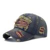 New printed embroidery hat retro old ripped baseball cap anniversary cap
