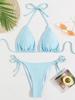 Women's European & American Push-Up Bikini Set: Sexy Drawstring Tie-Up Design