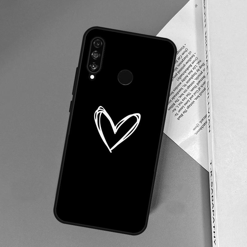 Cute Pretty Little White Heart For Huawei Nova 11i 12i 12s 8i 7i Y73 Y70 Y90 Y60 Y72 Y61 Y91 9 10 SE P30 Pro P40 Lite Case