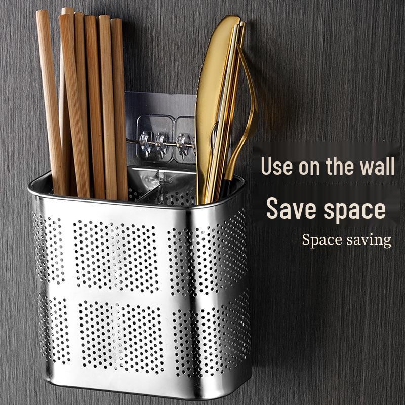 Stainless Steel Hanging Chopstick Holder & Kitchen Storage Rack